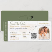 Barding Pass Destination Wedding QR code Kaart (Voorkant / Achterkant)