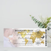 Barding Pass Destination Wereldkaart Wedding Kaart (Staand voorkant)