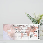 Barding Pass Destination Wereldkaart Wedding Kaart (Staand voorkant)