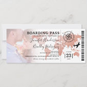 Barding Pass Destination Wereldkaart Wedding Kaart (Voorkant)