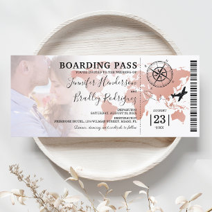 Barding Pass Destination Wereldkaart Wedding Kaart