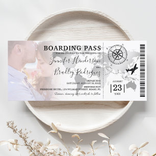 Barding Pass Destination Wereldkaart Wedding Kaart