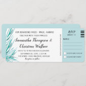 Barding Pass Palm Tropical Destination Wedding Kaart (Voorkant / Achterkant)