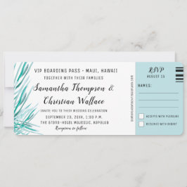 Barding Pass Palm Tropical Destination Wedding Kaart