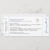 Barding Pass Plane Ticket Destination Wedding Kaart (Achterkant)