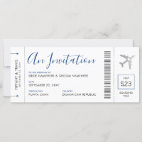 Barding Pass Plane Ticket Destination Wedding