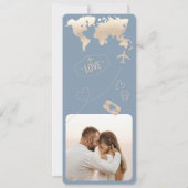 Barding Pass Plane Ticket Destination Wedding Kaart (Achterkant)