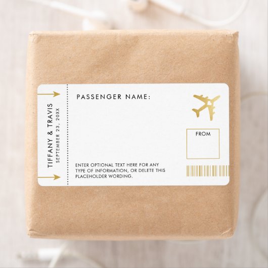 Barding Pass Travel Theme Name Tag Sticker - Small (Insitu)