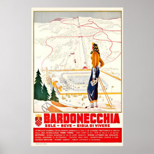 Bardonecchia Turijn Italië Skien Alpen Bergen Poster