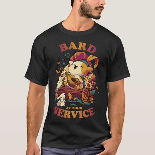 Bard'S Call - Schattige Kat Gamer T-shirt (Voorkant)
