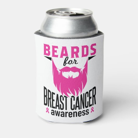 Bards for Breast Cancer Awareness Roze Baard Blikjeskoeler (Blikje Achterkant)