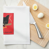 Bardstown, KY Bourbon Cat met Sigar - Handdoek (Quarter Fold)