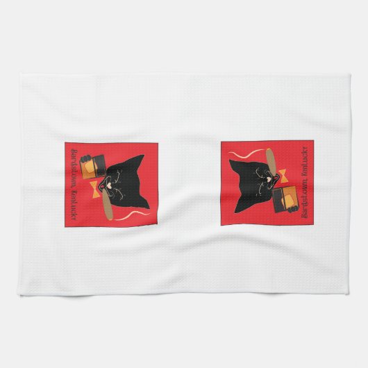 Bardstown, KY Bourbon Cat met Sigar - Handdoek (Horizontaal)