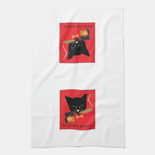 Bardstown, KY Bourbon Cat met Sigar - Handdoek (Verticaal)