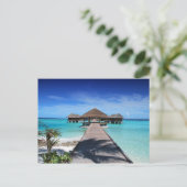 Bardwalk, Dock to Cabanas, Beach, Ocean, Maldives Briefkaart (Staand voorkant)