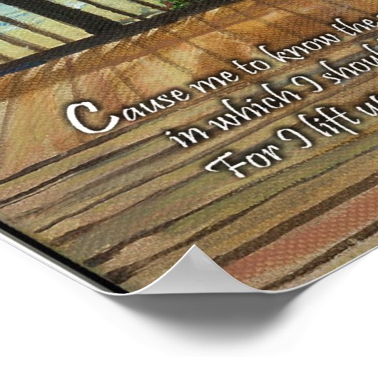 Bardwalk met twee palmen - Psalms 134:8b Poster (Hoek)