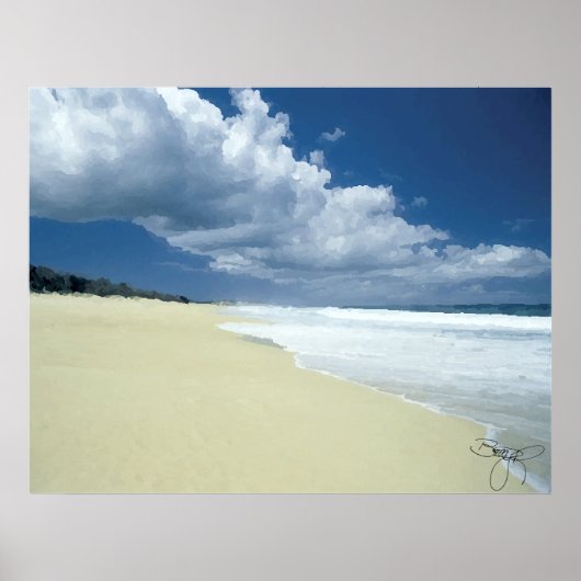 Bare Beach View Poster (Voorkant)