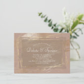 Bare Elegantie | Painterly Roos Gold Blush Bruilof Kaart (Staand voorkant)