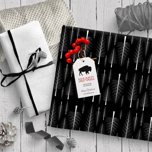 Bare Fir Trees White op om het even welke Kleur ID Cadeaupapier