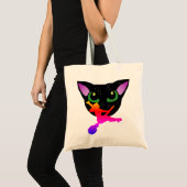 Bare heks 2 Rainbow Black Kat Star Freckles Tote Bag (Voorkant (product))