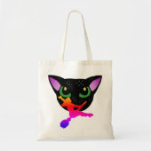 Bare heks 2 Rainbow Black Kat Star Freckles Tote Bag (Voorkant)