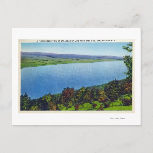 Bare Hill Uitzicht van het Canandaigua Lake Briefkaart (Voorkant)