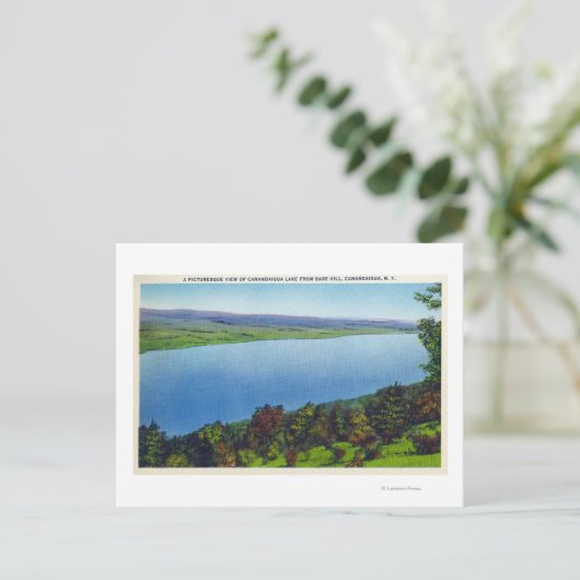Bare Hill Uitzicht van het Canandaigua Lake Briefkaart (Staand voorkant)