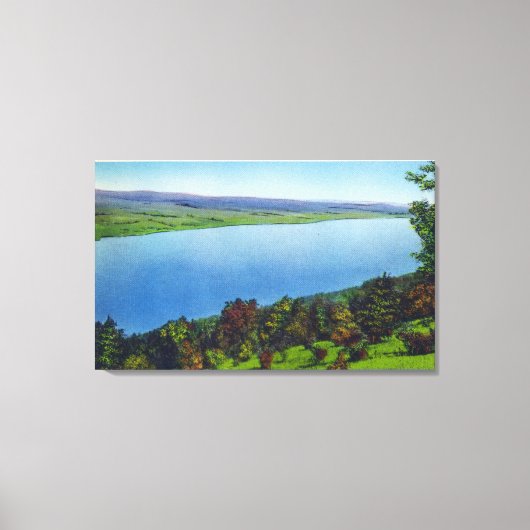 Bare Hill Uitzicht van het Canandaigua Lake Canvas Afdruk (Voorkant)