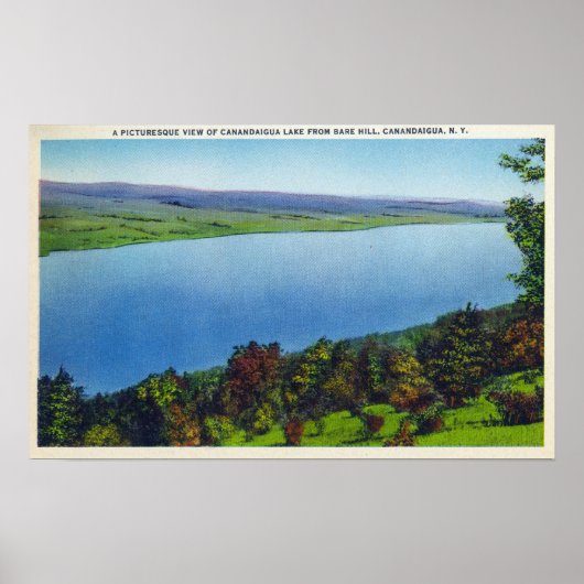 Bare Hill Uitzicht van het Canandaigua Lake Poster (Voorkant)