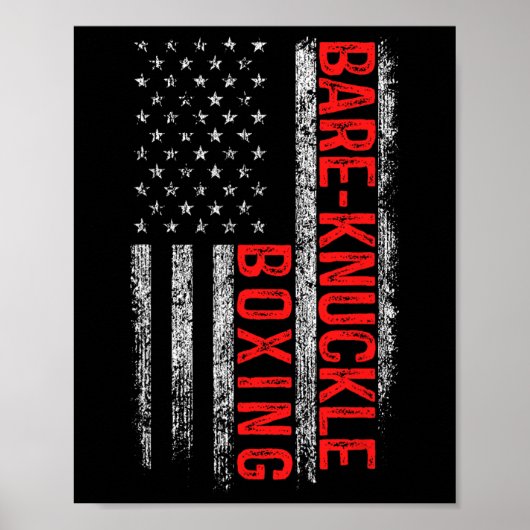 Bare Knuckle Boxing American Flag 4 juli Vader Poster (Voorkant)