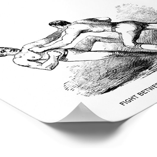 Bare Knuckle Boxing Illustratie Victoriaans Poster (Hoek)