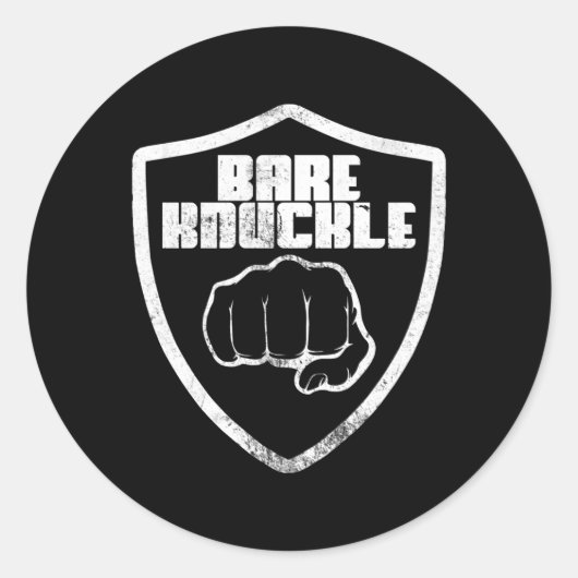 Bare Knuckle Fighter Fighter Boxing Bareknuckle Ronde Sticker (Voorkant)