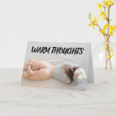 BARE MAAR G-STRING BEACH GIRL FUNNY BIRTHDAY KAART (Gele Bloem)