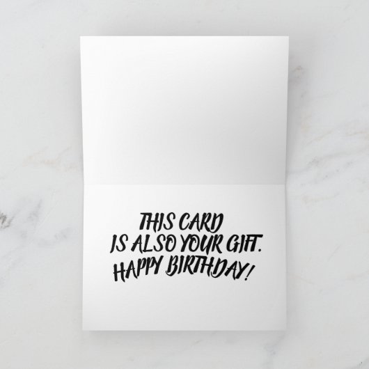 BARE MAAR G-STRING BEACH GIRL FUNNY BIRTHDAY KAART (Binnen)