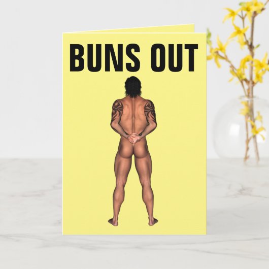 BARE MATT GUY BIRTHDAY KAART (Gele Bloem)