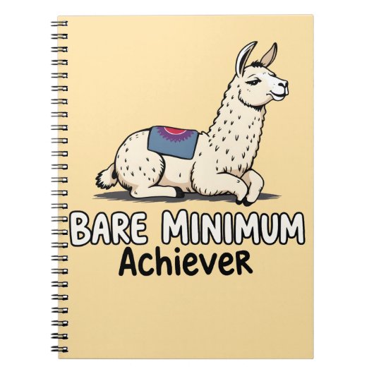 Bare Minimum Achiever Funny Llama Lazy Humor  Notitieboek (Voorkant)