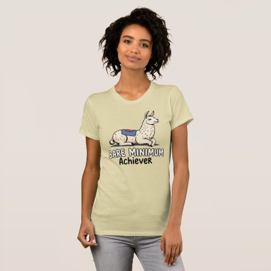 Bare Minimum Achiever Funny Llama Lazy Humor  T-shirt (Voorkant volledig)