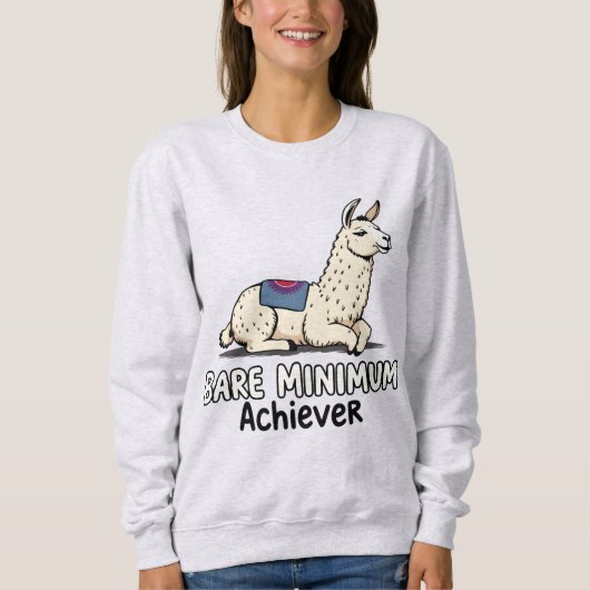 Bare Minimum Achiever Funny Llama Lazy Humor  Trui (Voorkant)