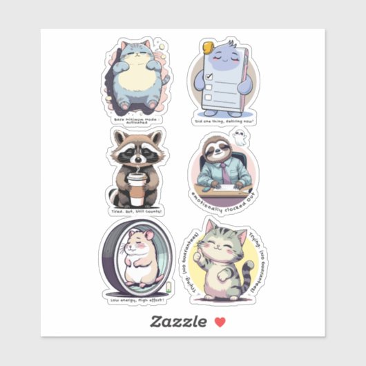 Bare Minimum Club Sticker Sheet | Grappig herkenba (Vel)