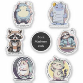 Bare Minimum Club Sticker Sheet | Grappig herkenba