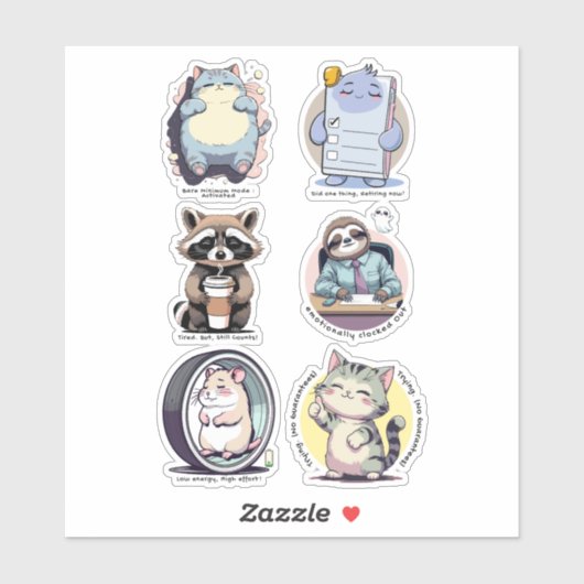 Bare Minimum Club Sticker Sheet | Relatable funny (Vel)