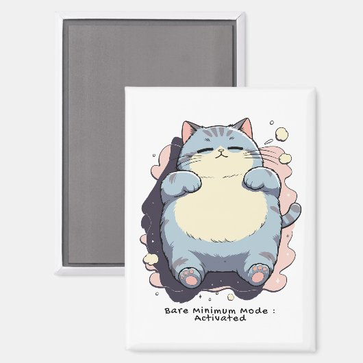 Bare Minimum Mode Activated – Relatable Mood Magneet (Voorkant / Achterkant)