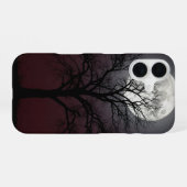 Bare Tree and Full Moon Dark Case iPhone 16 Hoesje (Achterkant horizontaal)