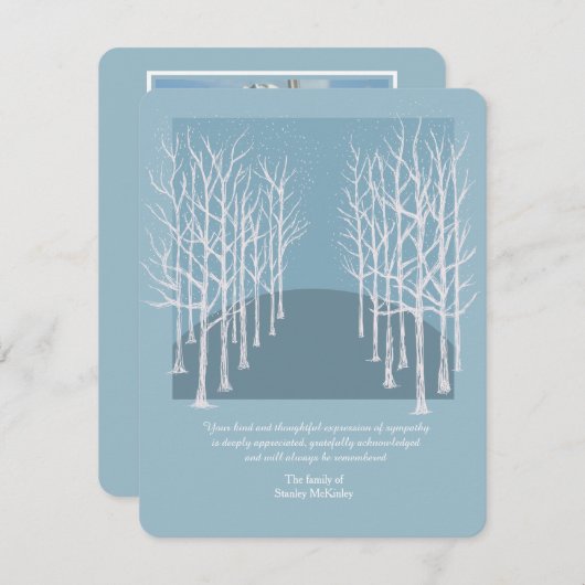 Bare Trees Funeral Foto Hartelijk dank Kaart Aange (Voorkant / Achterkant)
