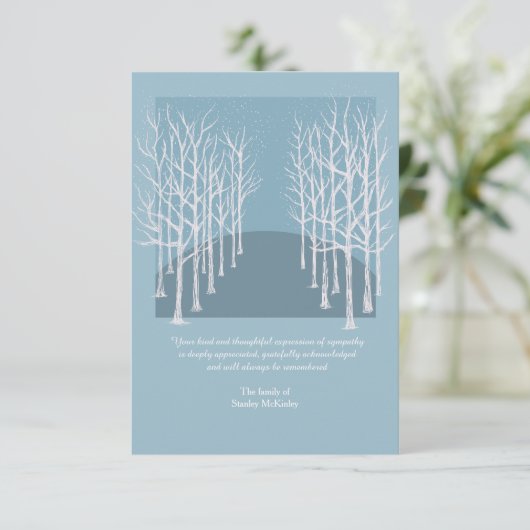 Bare Trees Funeral Hartelijk dank Bedankkaart (Staand voorkant)