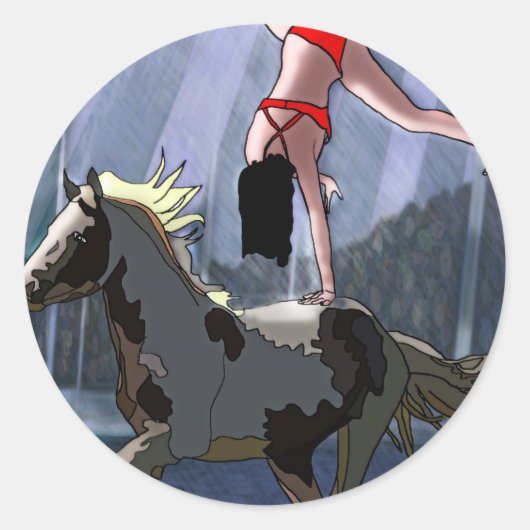 Bareback Rider Ronde Sticker (Voorkant)