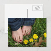 barefeet in het briefkaart gras (Voorkant / Achterkant)
