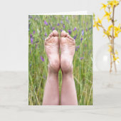 Barefeet in Wildflower Verjaardag Kaart (Gele Bloem)