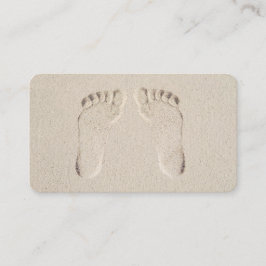 Barefeet Prints in Beach Sand Visitekaartje