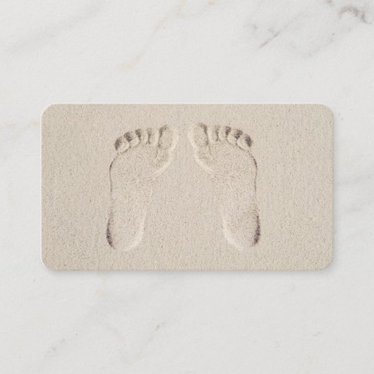 Barefeet Prints in Beach Sand Visitekaartje (Voorkant)
